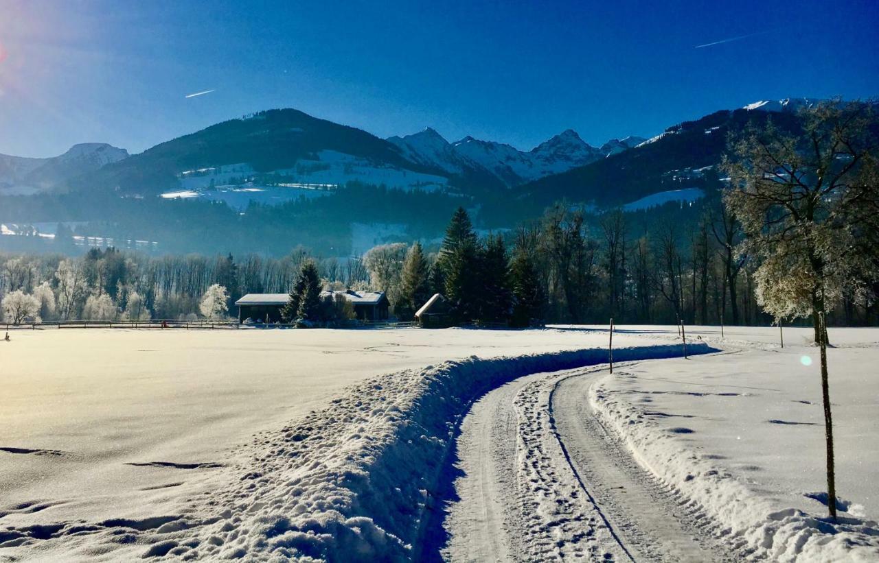 Traumhafte Wohnung Auf Pferde Ranch Aich  Bagian luar foto